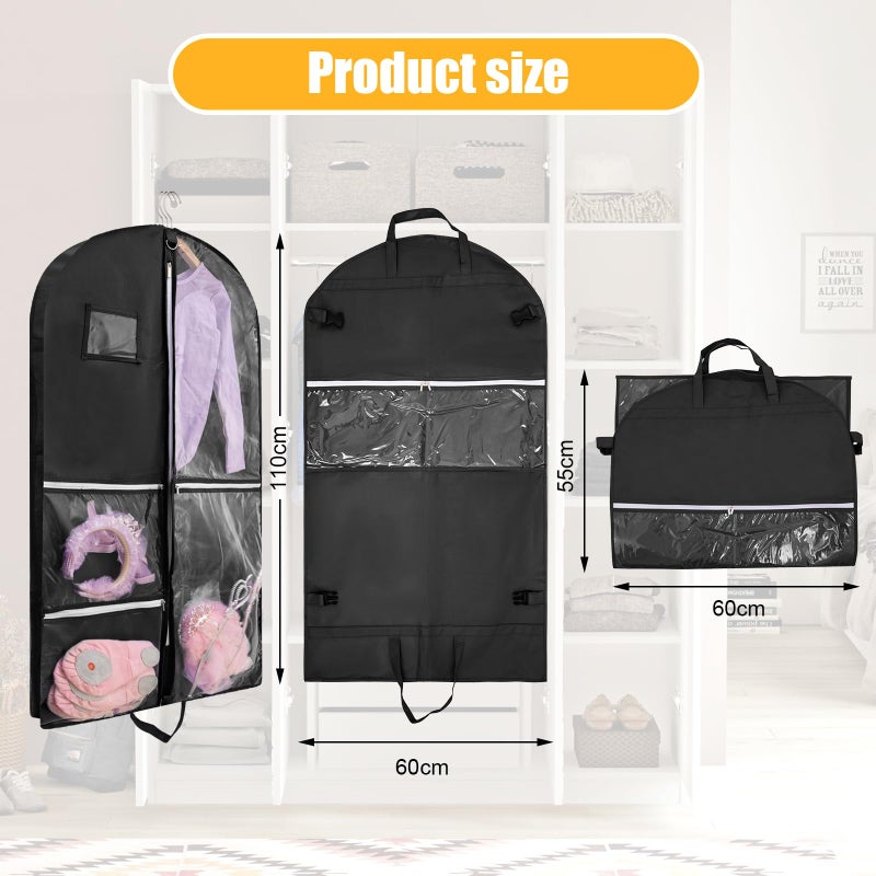 QEES 1 Pack Garment Bag for Dance Costumes,40 Inch Dance Garment Bags for Dancers Kids Dance Recital Bags Competition Cheer Uniform Garment Bag for Travel Storage,Dance Recital Gifts for Girls - Image 2