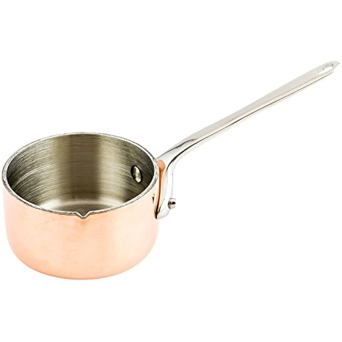 Restaurantware 2 Ounce Small Saucepan 1 Durable Mini Saucepan  BuiltIn Pour Spout Dishwashable Copper Stainless Steel For Sauces Dips Or Mini Dishes - Image 2