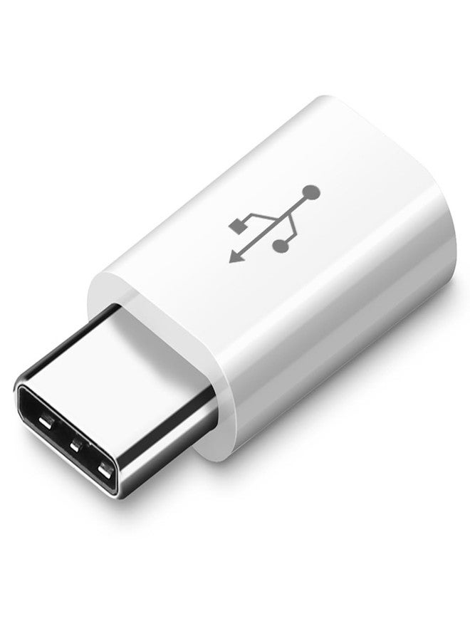 RUITEXUN Micro USB Female to USB-C Male Adapter - Convert Connector for Charging and Data Transmission (White) - Image 1