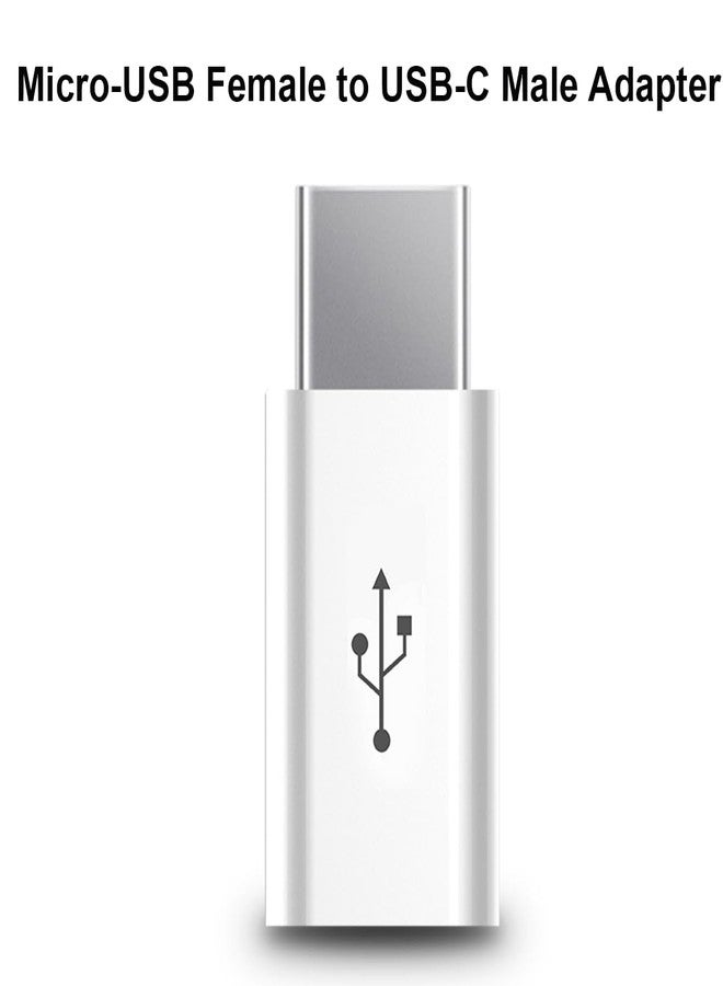 RUITEXUN Micro USB Female to USB-C Male Adapter - Convert Connector for Charging and Data Transmission (White) - Image 2