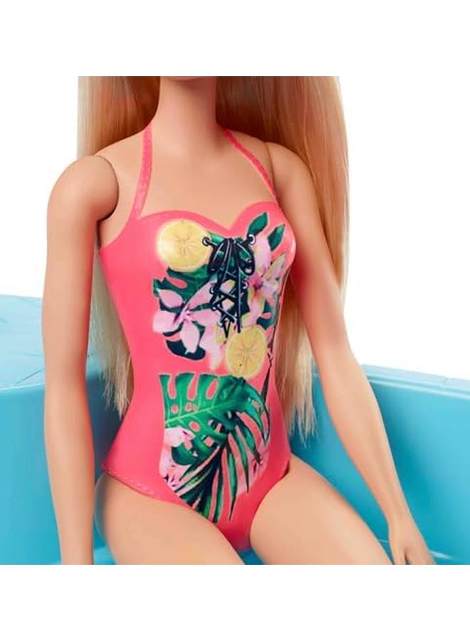 Barbie Doll 11.5 Inch Blonde And Pool Playset With Slide And Accessories  - Image 4