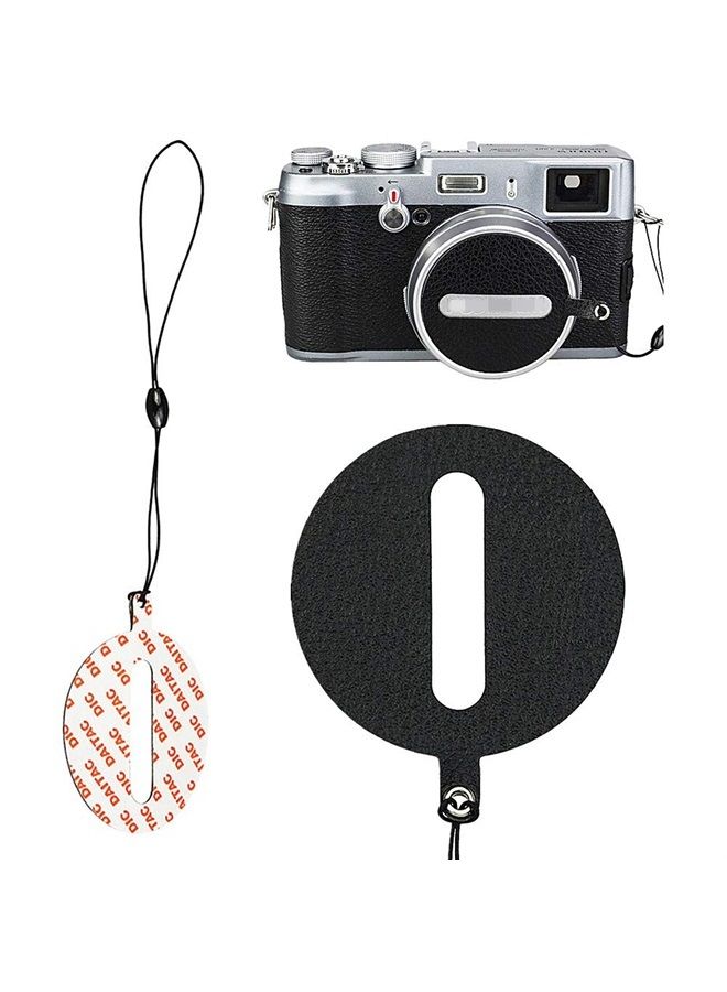 JW JJC Deluxe Nappa Leather Lens Cap Keeper Sticker with String for Fujifilm Fuji X100V X100F X100T X100S X100 Lens Cap Anti-lost - Image 2