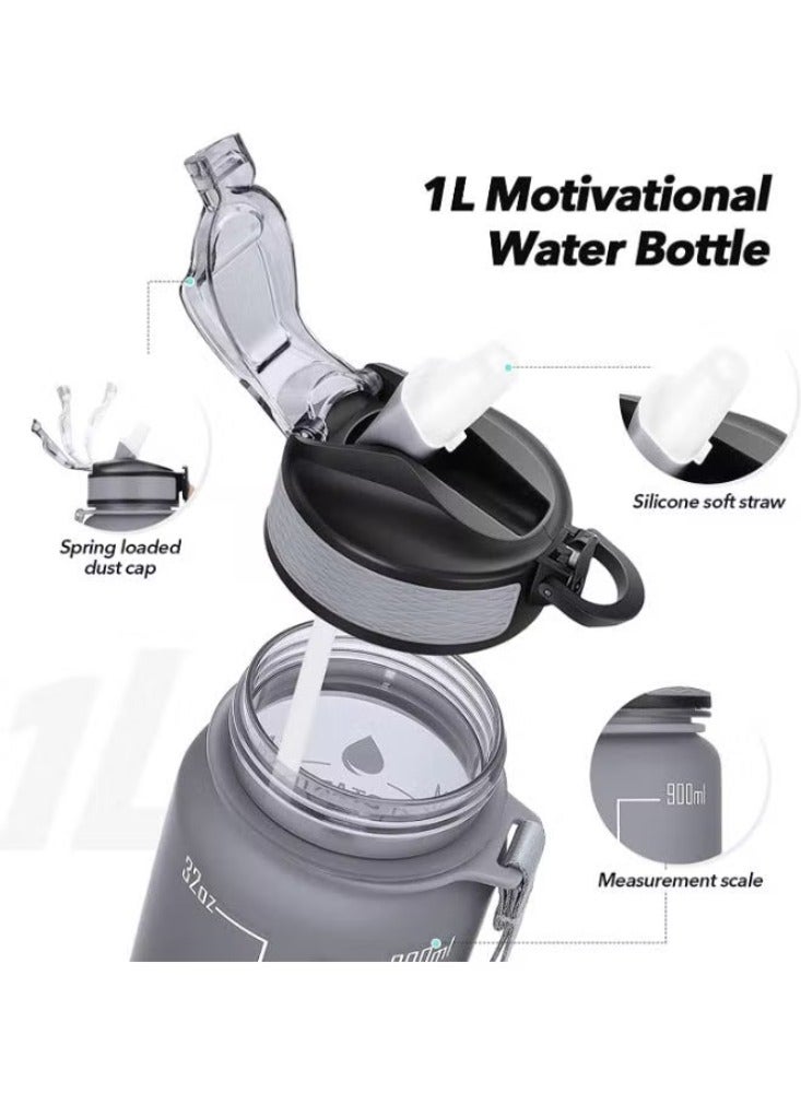 Dream Zone 1litre Water Bottle for Kids Motivational Water Bottle 1l Water Bottles With Straw Leak Proof Water Bottle With Time Marker For Sport, School, Gym, Office - Image 3