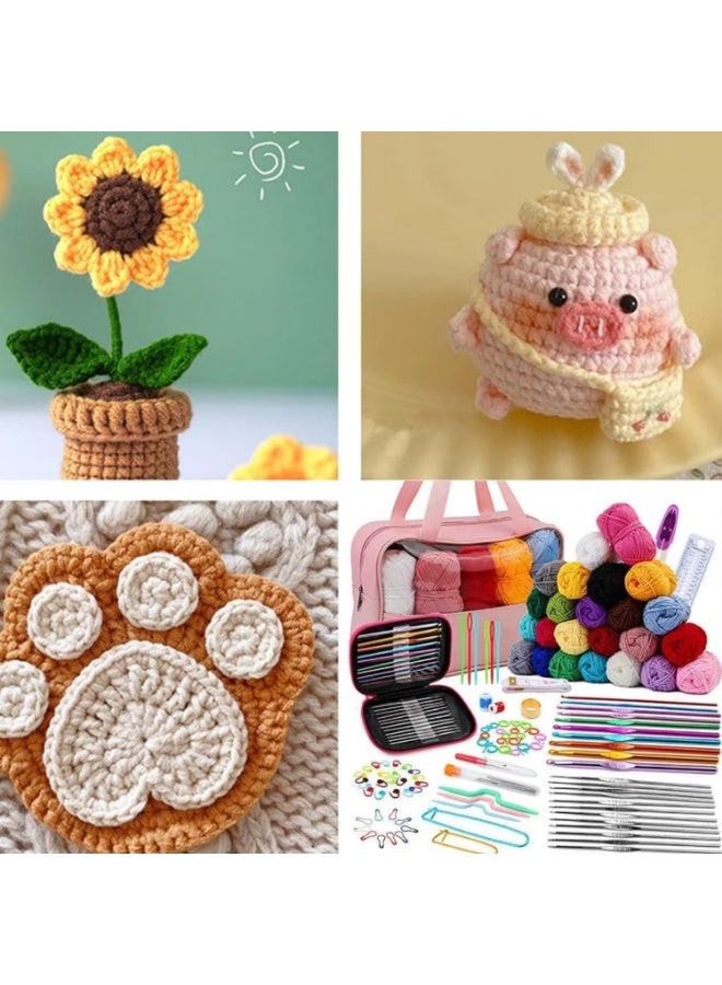 والالا مجموعة كروشيه 127 قطعة، مع حقيبة تخزين وخطافات كروشيه، بألوان متعددة، خفيفة الوزن ومتينة، مناسبة للمبتدئين ومجموعات الكروشيه المتقدمة، هدية مثالية للجدة والزوجة والعائلة، متعددة الألوان - Image 5