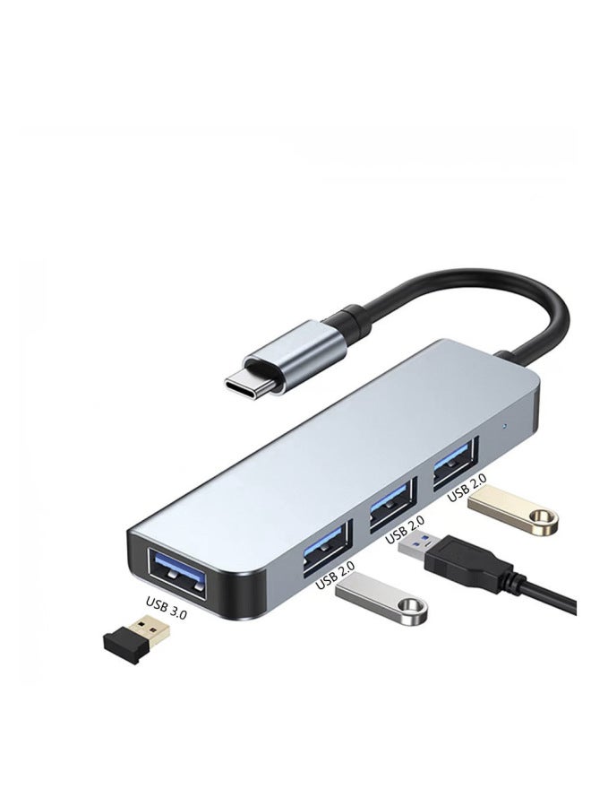 Type-c Docking Station 8-in -1 Multifunctional USB3.0 Docking Station 100 Megabit Network Port USB Splitter With Card Reader-Color:[type-c Head] Four-in-one (1 3.0)  - Image 1