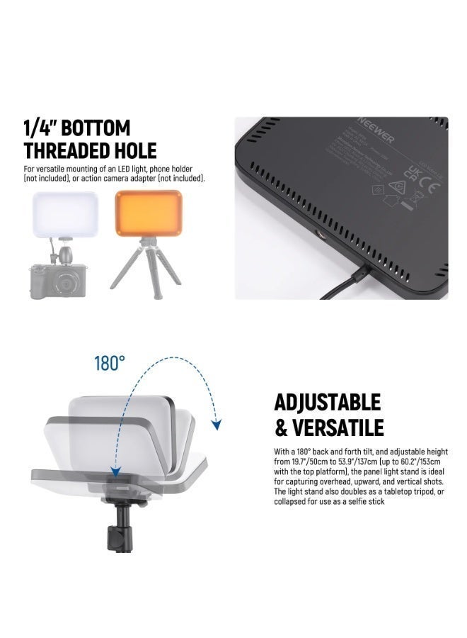 نيوير BASICS BP66 2 Pack Bi-Color Video Light Panel Lighting Kit - Image 5