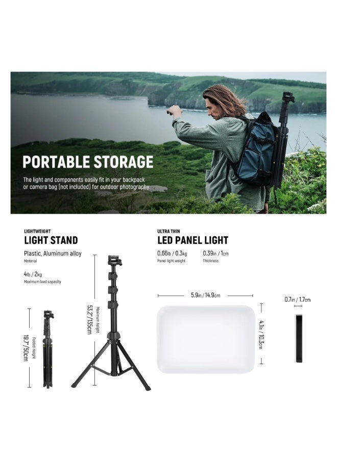 نيوير BASICS BP66 2 Pack Bi-Color Video Light Panel Lighting Kit - Image 2