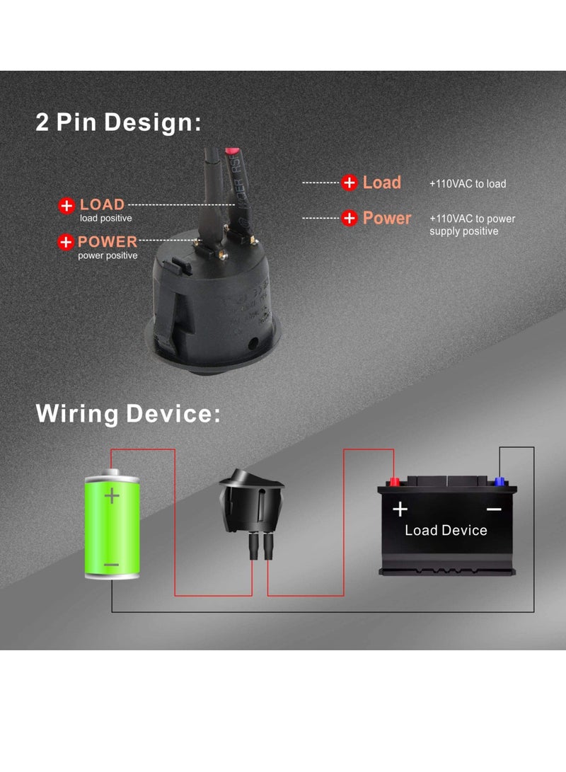 10 Pcs Round Rocker Switch ON/Off 2Pin KCD1 Mini Round Toggle Switch SPST with 10cm Wires Pre-Wired. (10PCS)  - Image 5