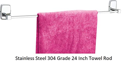 Keepwell Anti-Rust 304 Grade Stainless Steel Towel Rod (Squaro Series) / Towel Bar/Towel Holder/Towel Stand for Home & Bathroom - Image 2