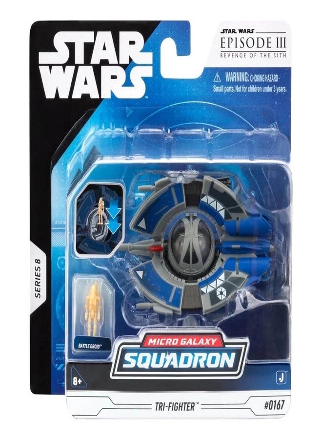 STAR WARS Micro Galaxy Squadron Droid Tri-Fighter - 4-Inch Vehicle with 1-Inch Battle Droid Micro Figure - Image 1
