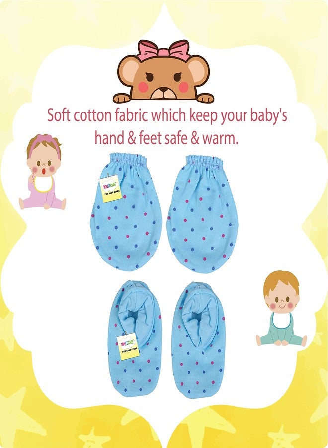 Kwitchy Baby Mitten & Booties Set | Cotton | Gloves & Mittens | Hand Glove | Elastic Wristbands | Socks | New Born | Clothes Set | Infants | Boys & Girls | Gift Packs (0-6 Months, Multicolor) - Image 5