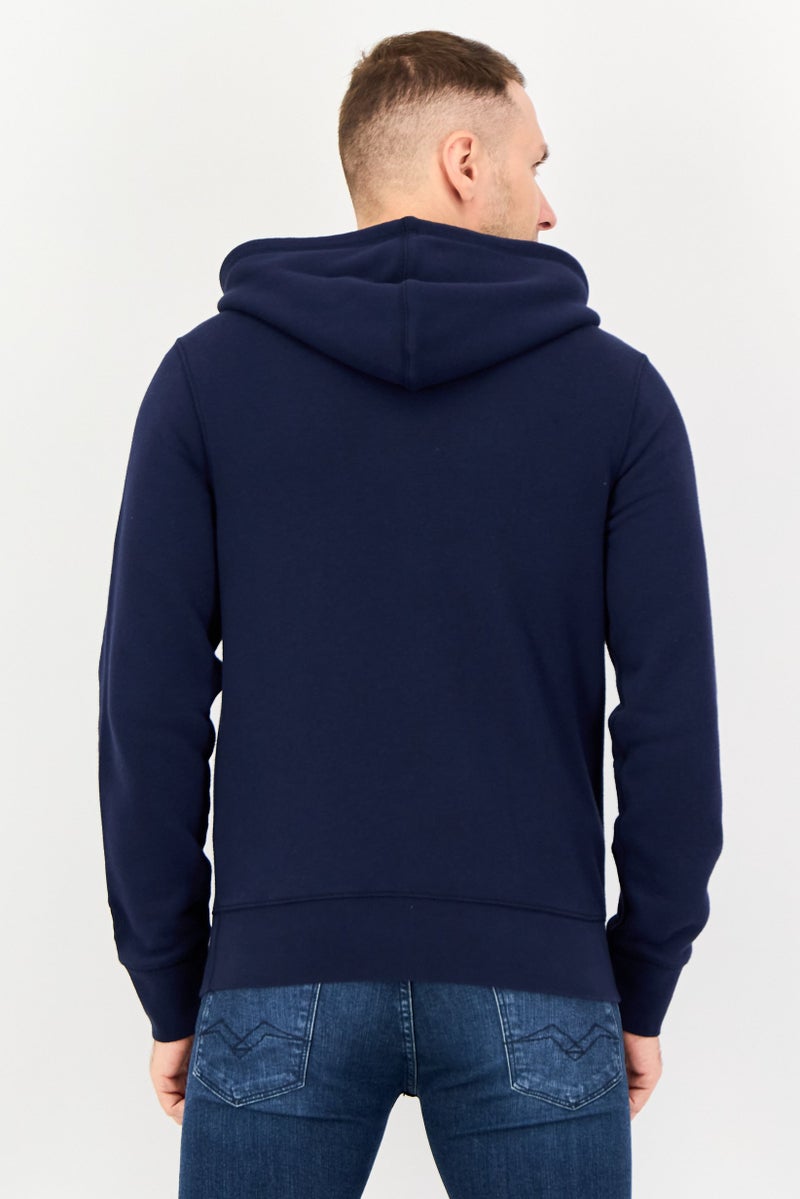 DOCKERS Men Solid Long Sleeve Full Zip Hoodie, Navy - Image 3