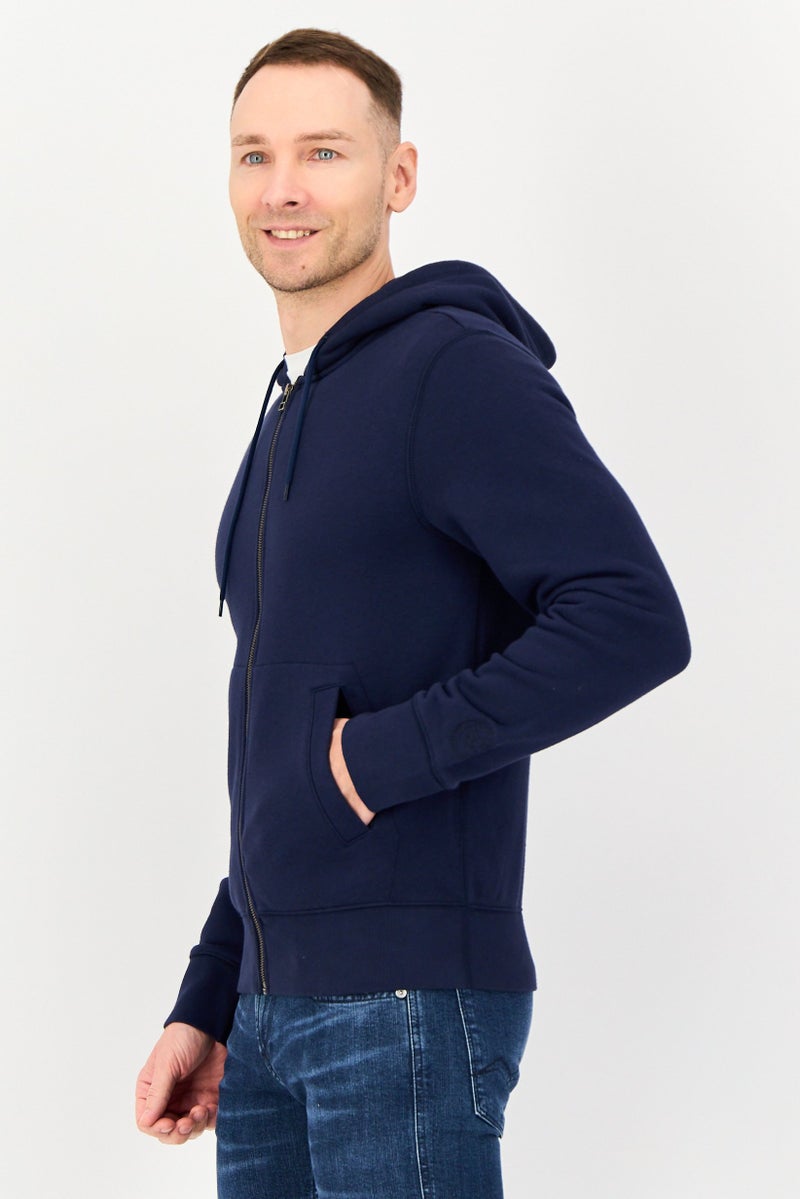 DOCKERS Men Solid Long Sleeve Full Zip Hoodie, Navy - Image 2