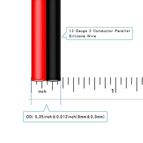 BNTECHGO 12 Gauge Flexible 2 Conductor Parallel Silicone Wire Spool Red Black High Resistant 200 deg C 600V for Single Color LED Strip Extension Cable Cord,Model 250ft Stranded Tinned Copper Wire - Image 2