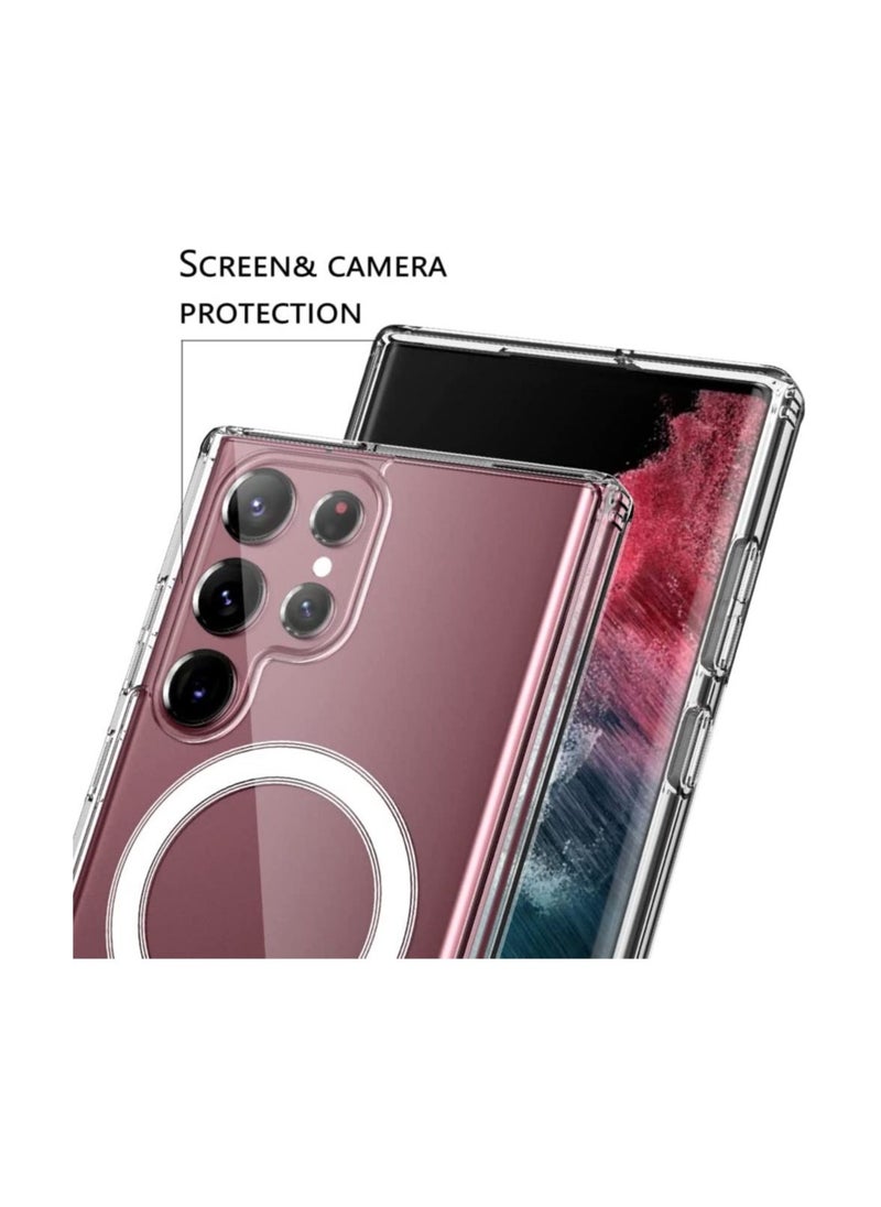 ELTRAZONE Clear Magnetic Case for Samsung Galaxy S22 Ultra Compatible with Magsafe Card Wallet& Wireless Chager - Image 4