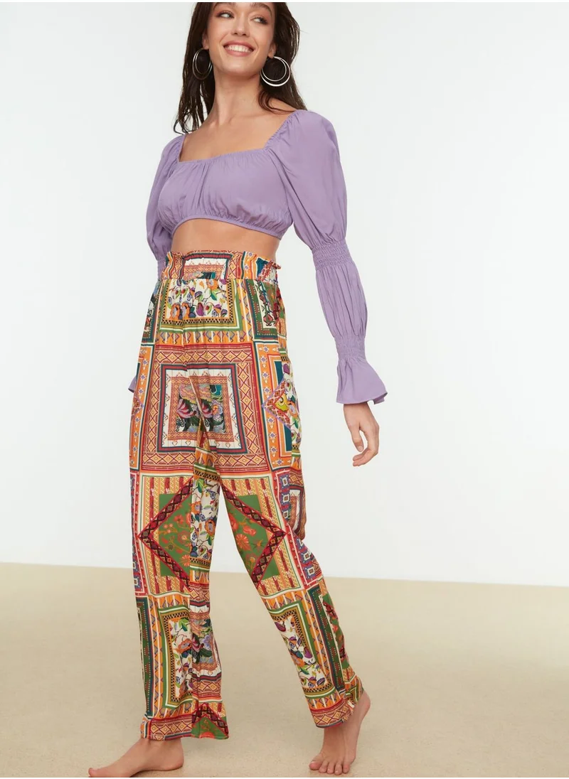 trendyol Printed Wide Leg Pants