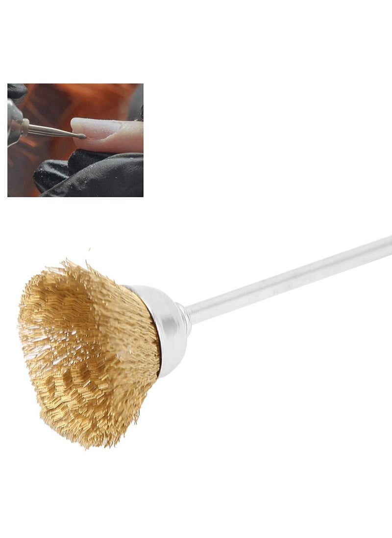 brunson - Nail Drill Bit Cleaning Brush, Brass Wire Nail Grinding Head Cleaning Brush for Remove Burrs for Cleaning for Polishing(Golden copper wire brush) - Image 1