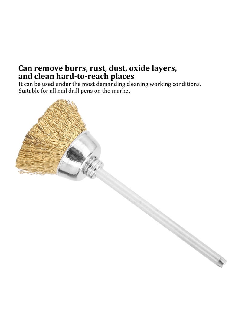 brunson - Nail Drill Bit Cleaning Brush, Brass Wire Nail Grinding Head Cleaning Brush for Remove Burrs for Cleaning for Polishing(Golden copper wire brush) - Image 1