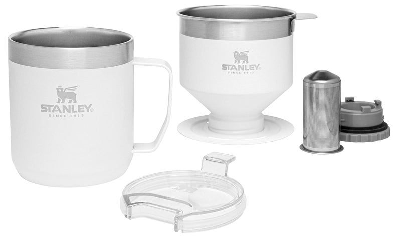 STANLEY Perfect Brew Pour Over Set | 12 oz Camp Mug with Lid Included | Drip Coffee Maker with Reusable Filter | Insulated Stainless Steel | BPA-Free | Polar - Image 2