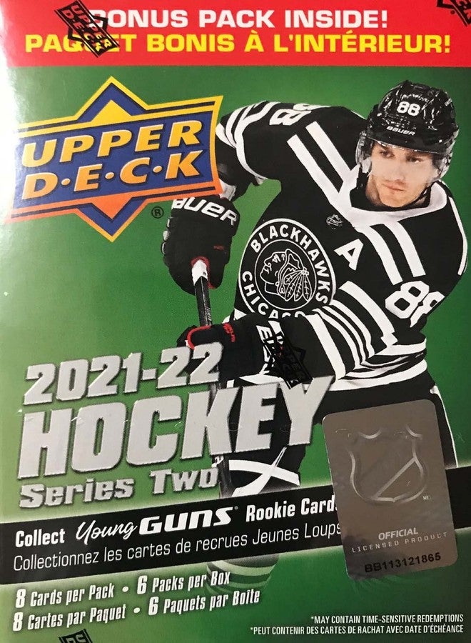 Upper Deck 2021 2022 Upper Deck Hockey Series #2 Factory Sealed Unopened Blaster Box of Packs Possible Young Guns Rookies and Jerseys - Image 1