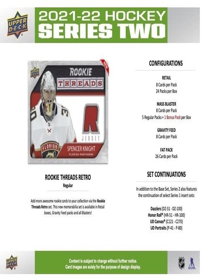 Upper Deck 2021 2022 Upper Deck Hockey Series #2 Factory Sealed Unopened Blaster Box of Packs Possible Young Guns Rookies and Jerseys - Image 5