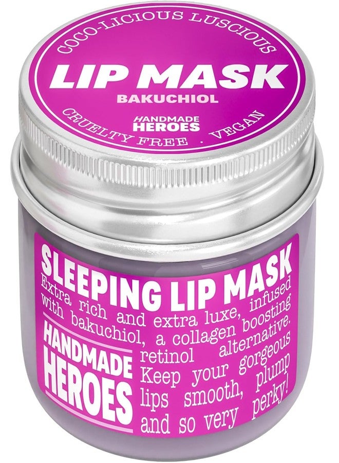 Handmade Heroes 100% Natural Vegan Lip Butter Sleeping Lip Mask, Overnight Lip Moisturizer and Conditioner for Dry Lips. Intensive Lip Balm and Lip Therapy Skin Care with Mango butter (Bakuchiol - Collagen Boosting) - Image 1