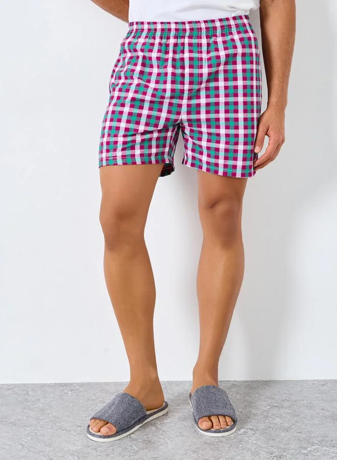 ستايلي طقم منسق من 2 بوكسر منسوج مخطط