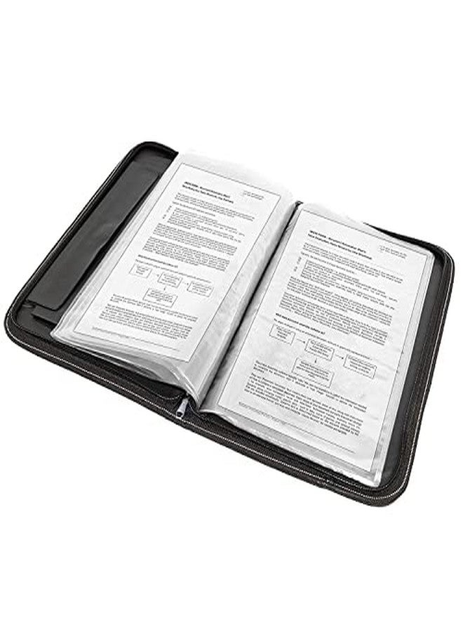 HCS PU Leather 24-Pocket A4 File Organizer - Professional Document Holder for Certificates, Legal Documents, Home, Office, School Use (Grey) - Image 5