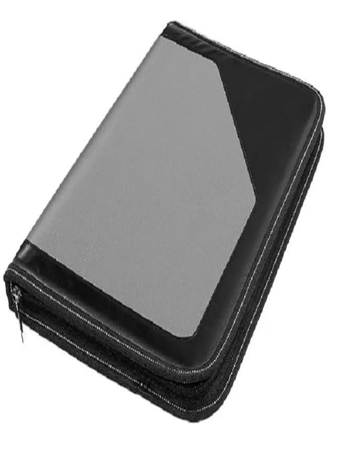 HCS PU Leather 24-Pocket A4 File Organizer - Professional Document Holder for Certificates, Legal Documents, Home, Office, School Use (Grey) - Image 1