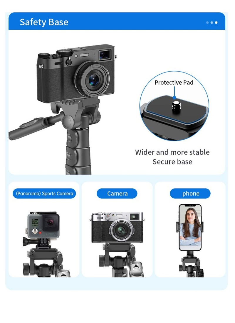 ماركة غير محددة 72.4 inch Handle Detachable Design Balanced and stable shooting multifunctional expansion of the metal tripod selfie stick  - Image 3