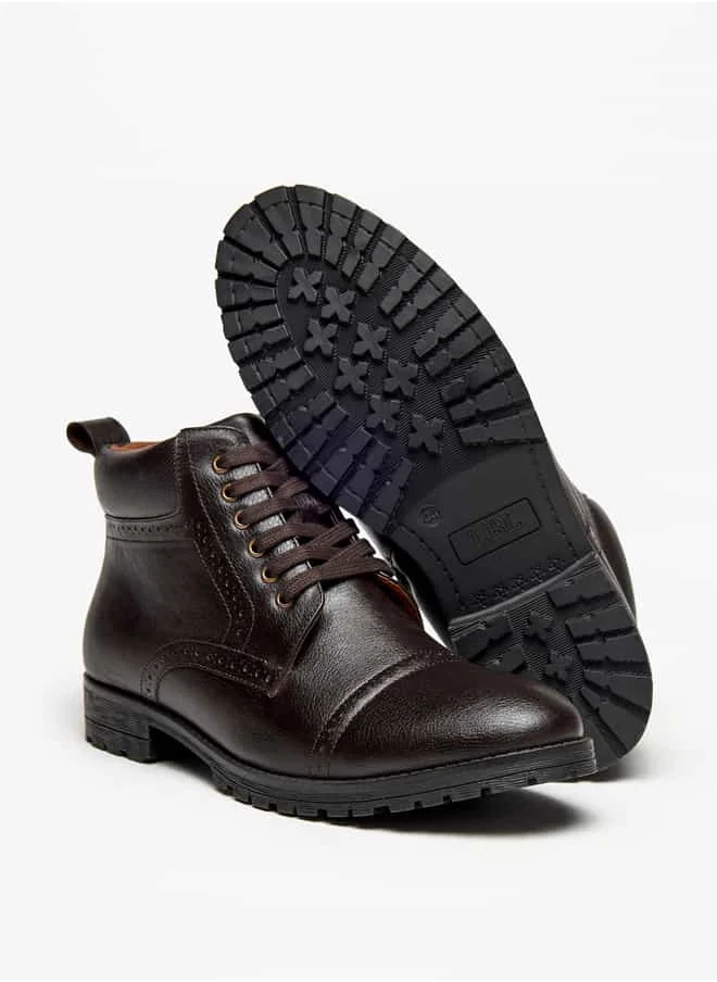 LBL by Shoexpress Men Perforated Chukka Boots with Zip Closure