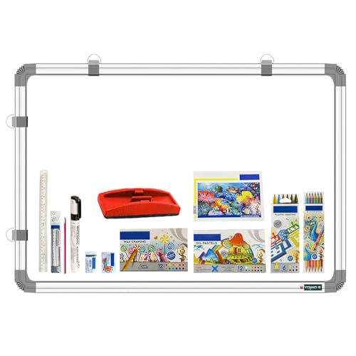 YAJNAS Non Magnetic 1.5x2 Feet Double Sided White and Chalk Board Both Side Writing Board, one Side White and Reverse Side Chalk Board Surface with Beginners Combo Kit - Image 1