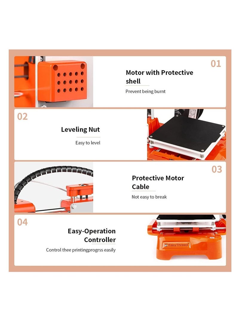 Mini 3D Printer for Kids with Removable Magnetic Build Plate PLA Filament DIY 3D Printers Printing Size 100x100x100mm
