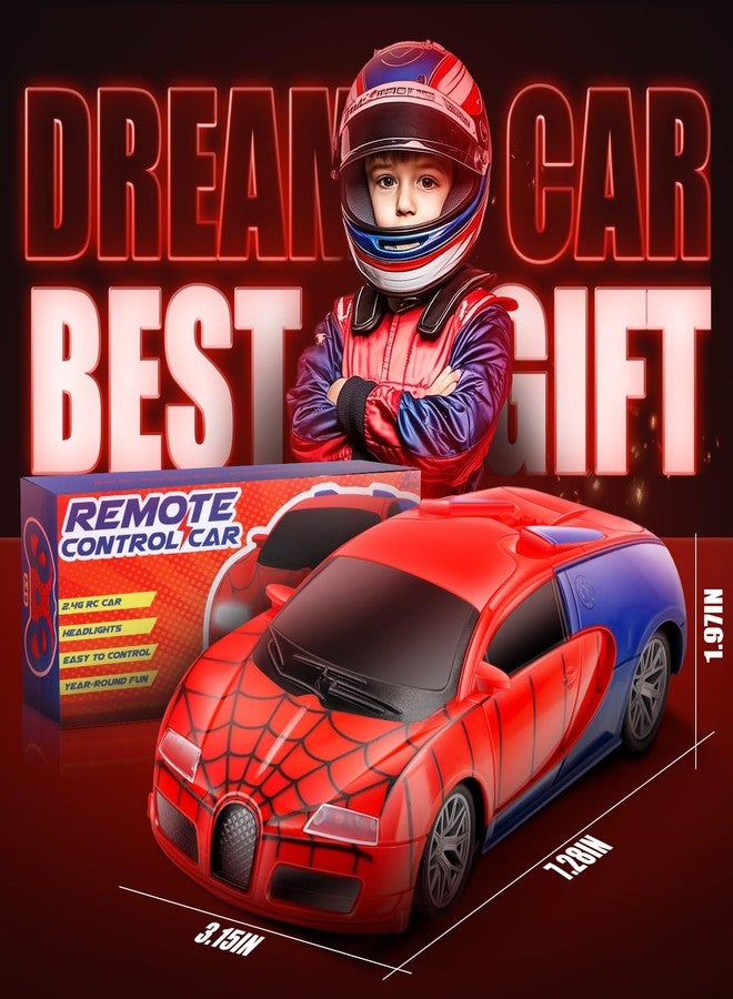 Aooess Remote Control Car Toy for Kids: Spider Rc Cars for Boys Age 4-7 Toy Cars for Boys Age 4-7 Racing Car Toys Spider Toys for Boy 4-6 Birthday Gift for 3 4 5 6 7 8 9 Year Old Boy Girls, Red - Image 3