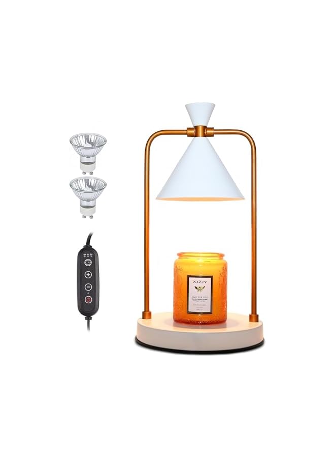 The Bros Candle Warmer Lamp with 2 Bulbs and Timer, Compatible with Candle Large Jar Candle,Candle Lamp, Dimmable Lamp Style Candle Melter for Scented Candle, Wax Melt, Aid Lamp for Home Decor (White-1) - Image 2