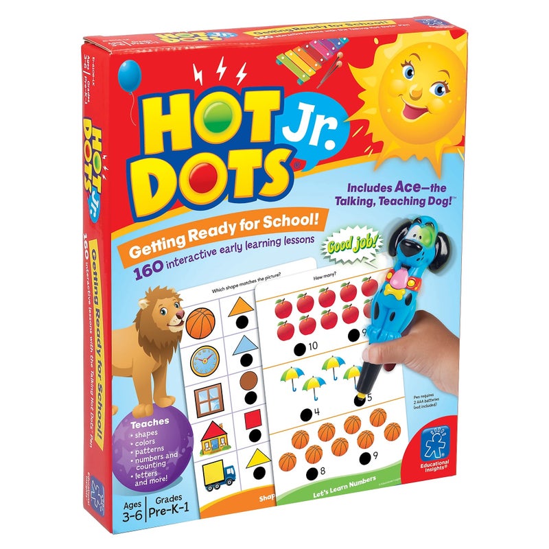 Educational Insights Hot Dots Jr. Getting Ready for School Set with Interactive Pen, Reading & Math Workbooks for Kids Ages 3+, Educational Activities for Homeschool and Classroom