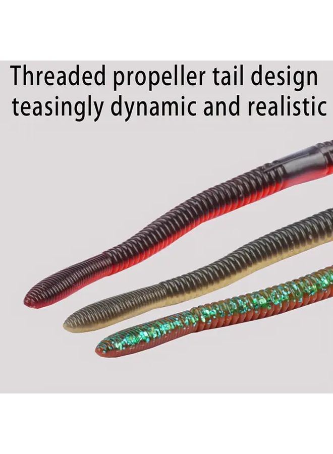 Two Sets of Red and Black Soft Plastic Fishing Lures with Scent and Salt for Bass Perch Large and Small Size Packs - Image 3