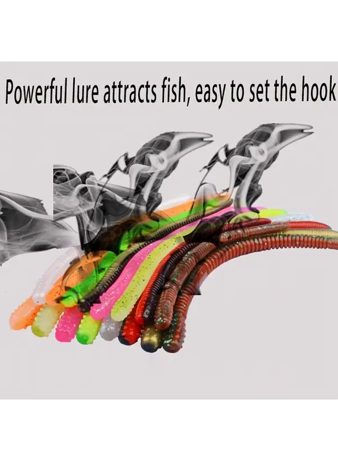 Two Sets of Red and Black Soft Plastic Fishing Lures with Scent and Salt for Bass Perch Large and Small Size Packs - Image 1