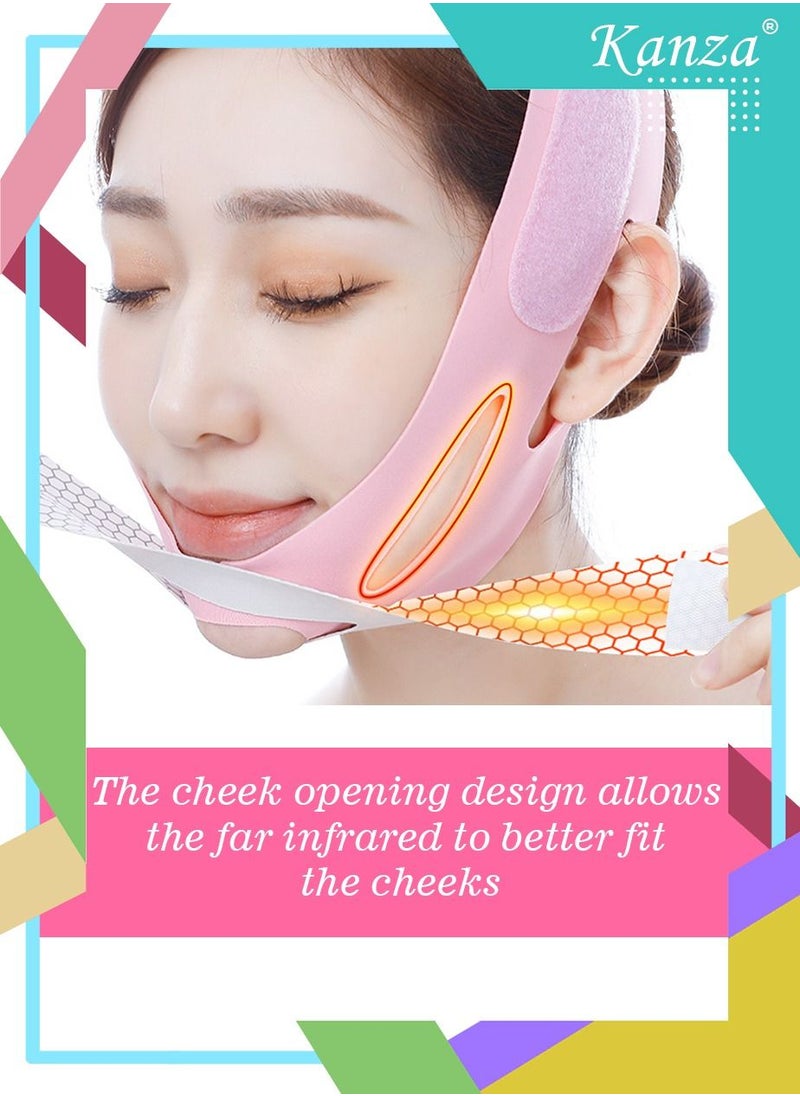 Kanza Double Chin Reducer Face Slimming Strap V Shaped Mask Eliminator Remover Tape Belt for women Anti - Wrinkle Face Mask Lifting Bandage for Shaggy Skin  - Image 2