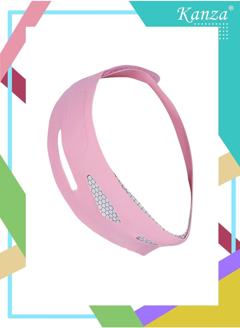 Kanza Double Chin Reducer Face Slimming Strap V Shaped Mask Eliminator Remover Tape Belt for women Anti - Wrinkle Face Mask Lifting Bandage for Shaggy Skin  - Image 1