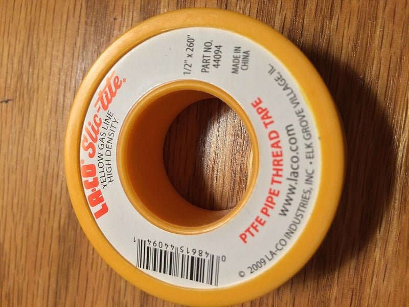 Laco 44094 Slic-Tite PTFE Gas Line Pipe Thread Tape, Premium Grade, [260" Length, 1/2" Wide], Yellow - Image 3