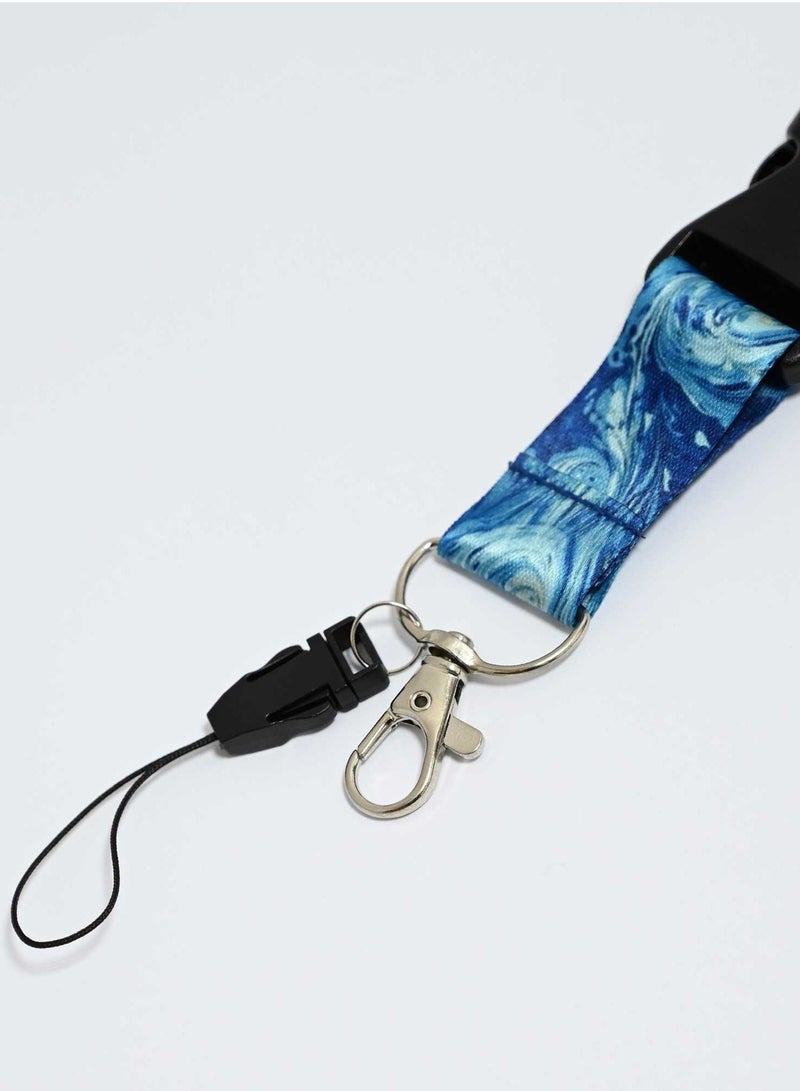 FIS Bag of 10 Fancy Lanyard With Metal Hook Width:2.5CM, Length:90CM Deep sea Blue Colour -FSNAF3 - Image 2
