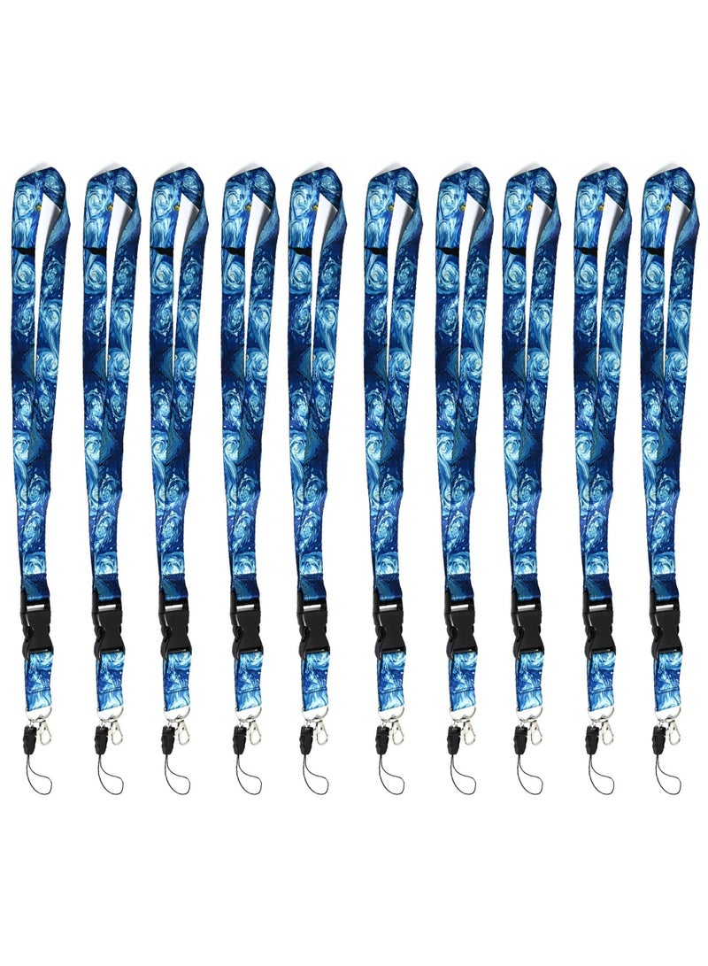 FIS Bag of 10 Fancy Lanyard With Metal Hook Width:2.5CM, Length:90CM Deep sea Blue Colour -FSNAF3 - Image 1