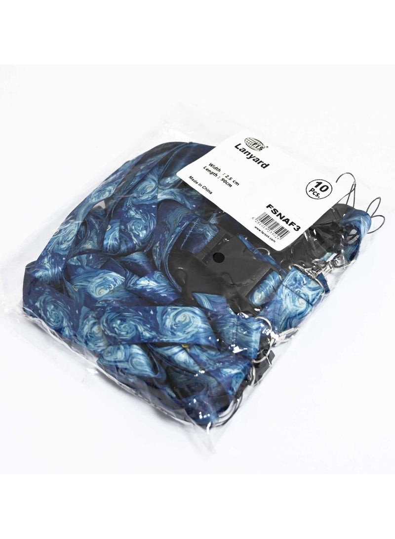 FIS Bag of 10 Fancy Lanyard With Metal Hook Width:2.5CM, Length:90CM Deep sea Blue Colour -FSNAF3 - Image 4