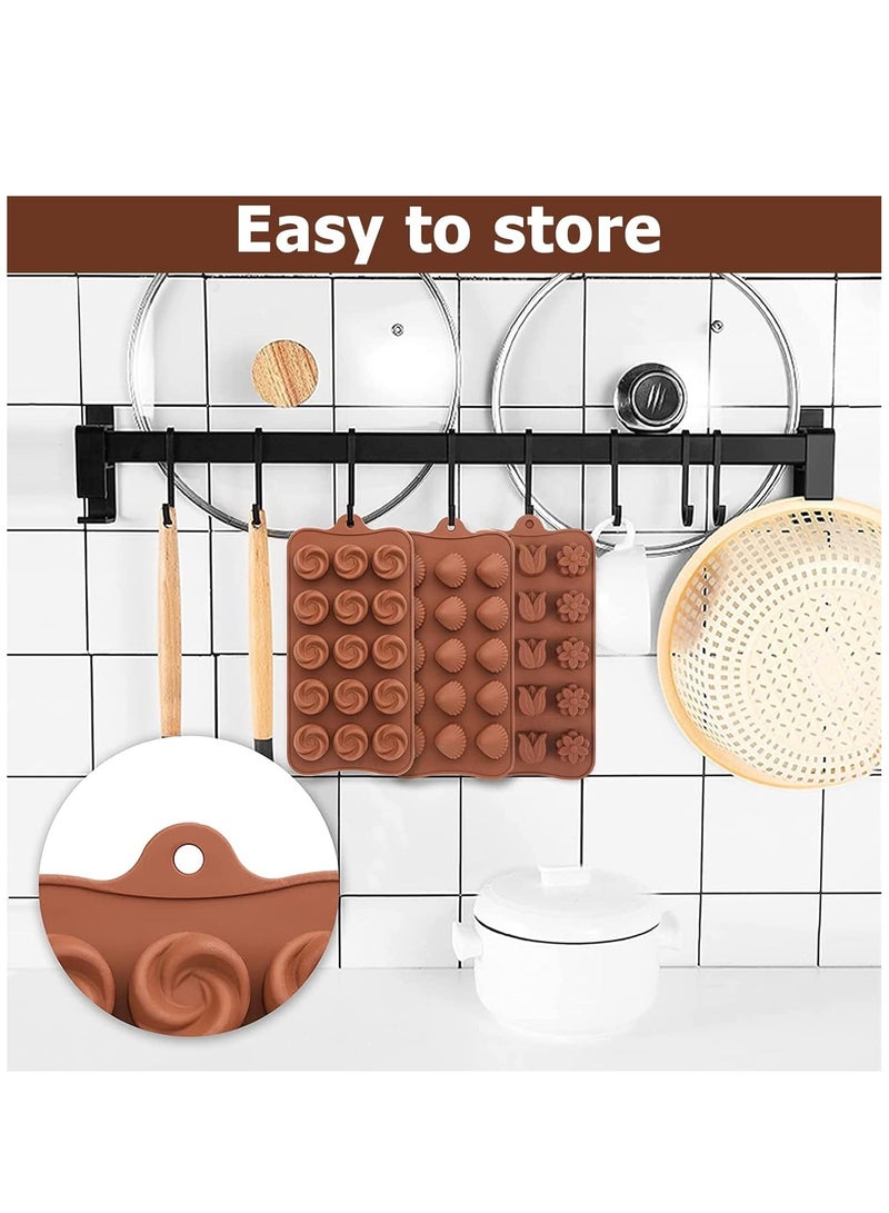 Silicone Chocolate Moulds, 6 Pack Candy Moulds, BPA Free, Non-Stick Silicone Molds for Making Jelly, Pralines, Gummy, Chocolate - Image 4