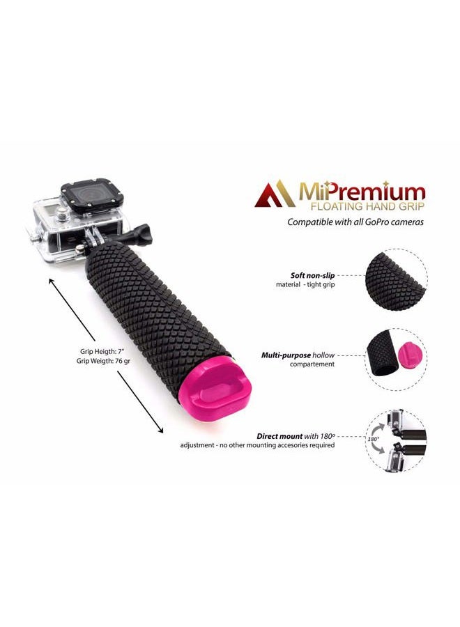 MiPremium Waterproof Floating Hand Grip Compatible with GoPro Camera Hero 5 Session Black Silver Hero 6 5 4 3 2 1 Handler & Handle Mount Accessories Kit for Water Sport and Action Cameras (Rose Red) - Image 5