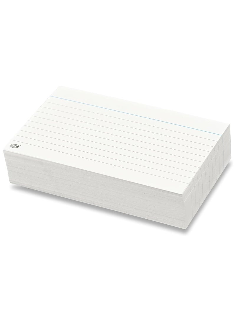 FIS® Ruled Record Cards or Index Cards, Size:5"x3" Inches (127x76mm), Two Sides Single Ruled, 240gsm, 100 Sheets Per Packet, Packet of 3 Pieces, White Color-FSIC53-3 - Image 2