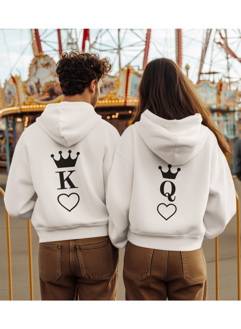 ZOOM هودي قميص ملك وملكة قطن