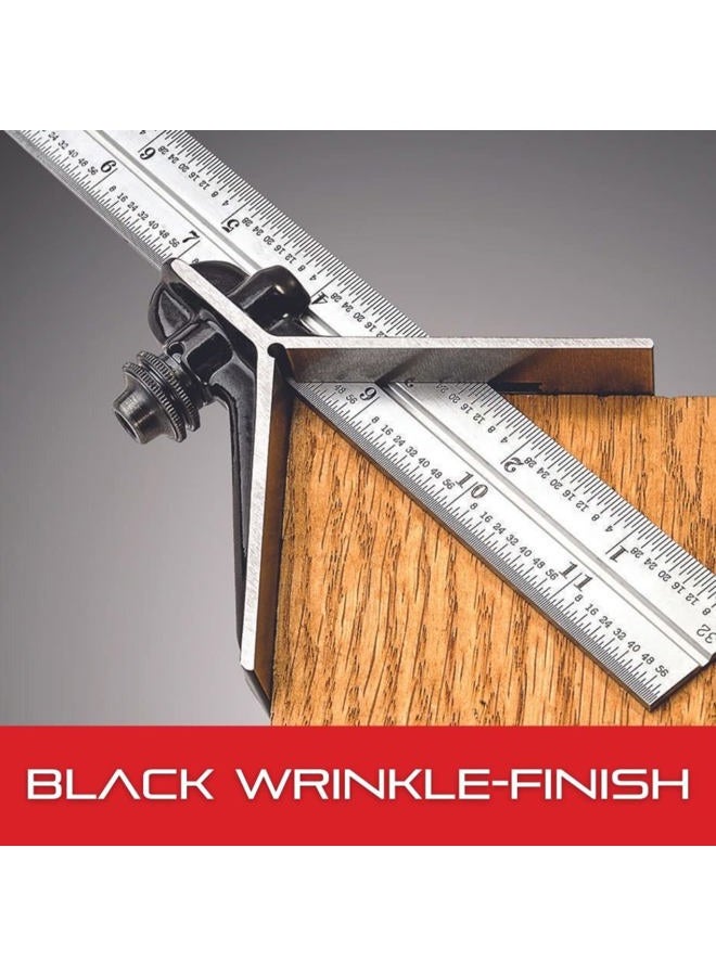 Starrett C11-1224 Cast Iron Center Head For Combination Squares, Combination Sets And Bevel Protractors, Black Wrinkle Finish - Image 4