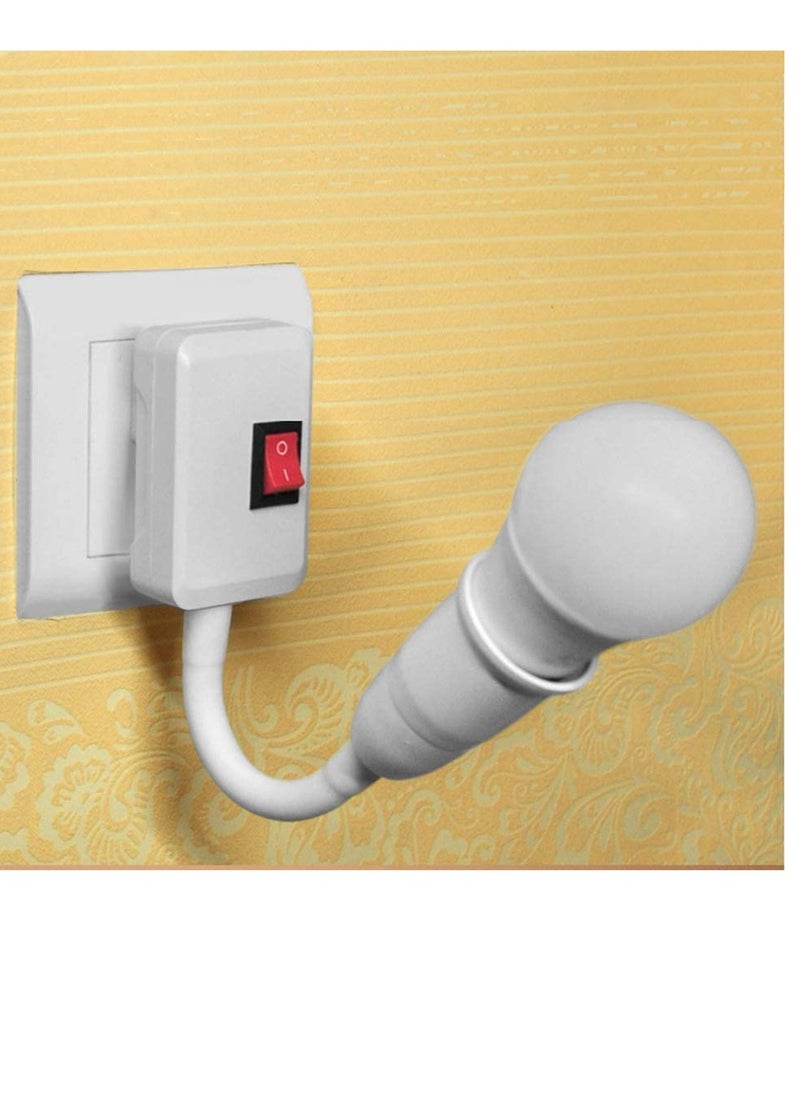 PAMEER Plugin Light Socket Adapter Plug Lamp Desk Extender for AC Bulb E26 E27 Holder All Direction Bulb Adapter with ON OFF Switch  - Image 5